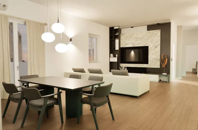 Appartamento sulle mura di Bergamo dopo il virtual rendering