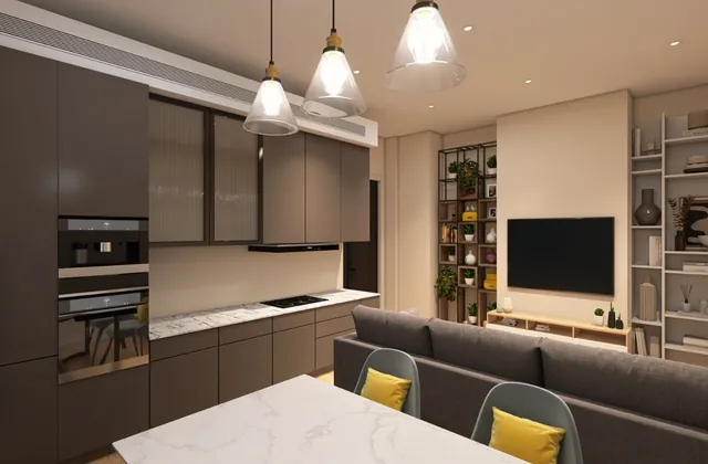 Bilocale Sempione a Milano, rendering 3D