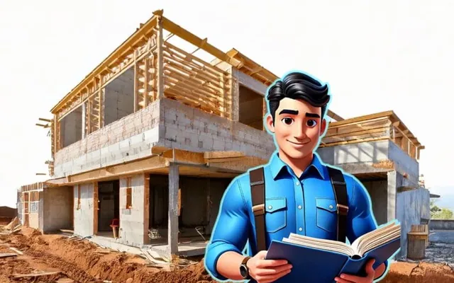 Un cantiere edile documentato con la verifica dell'avanzamento lavori
