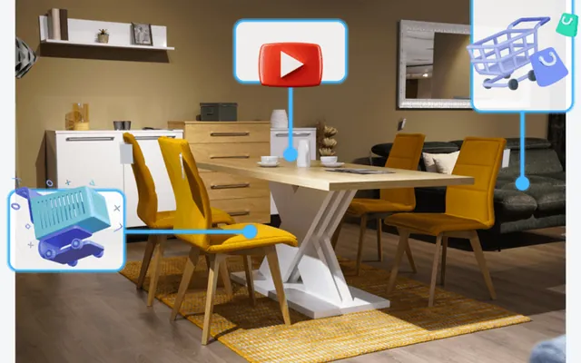 Una sala storica affrescata visitabile come showroom virtuale